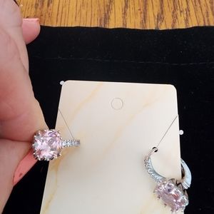 Pretty pink and silver earrings